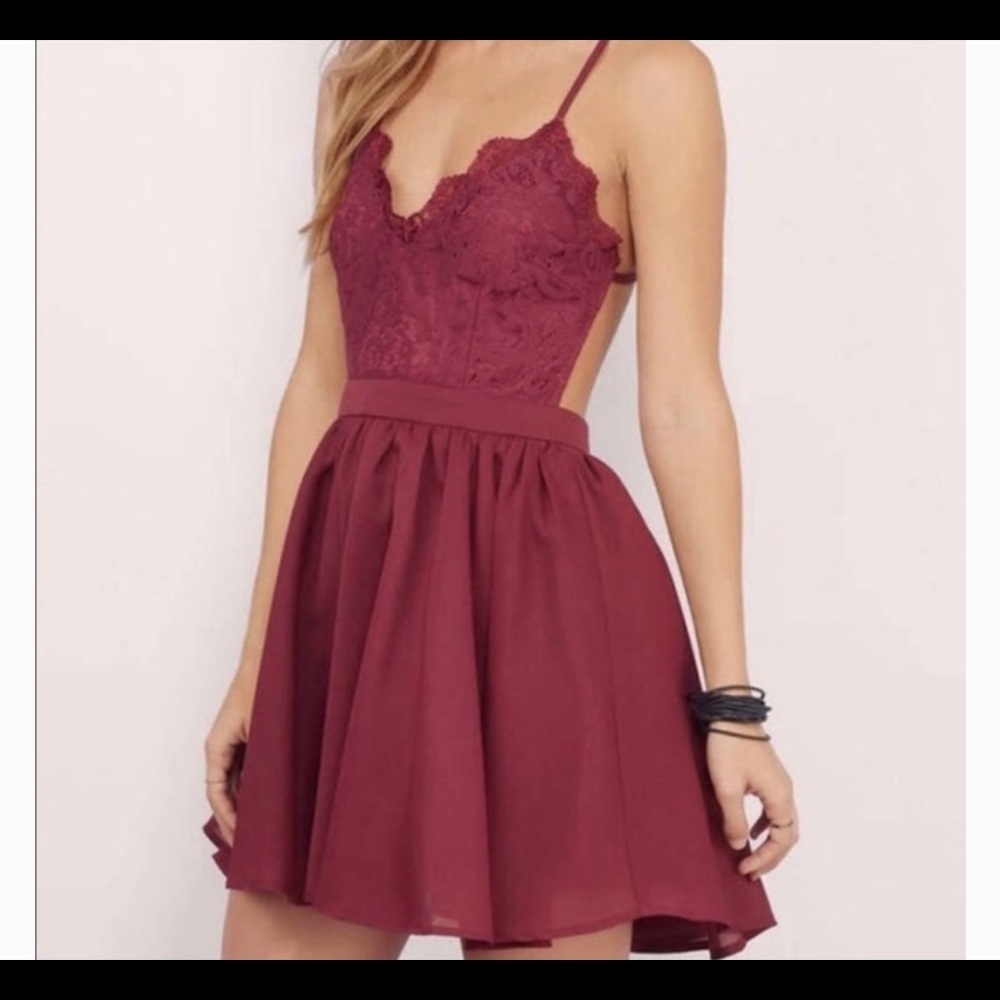 Burgundy skater dress